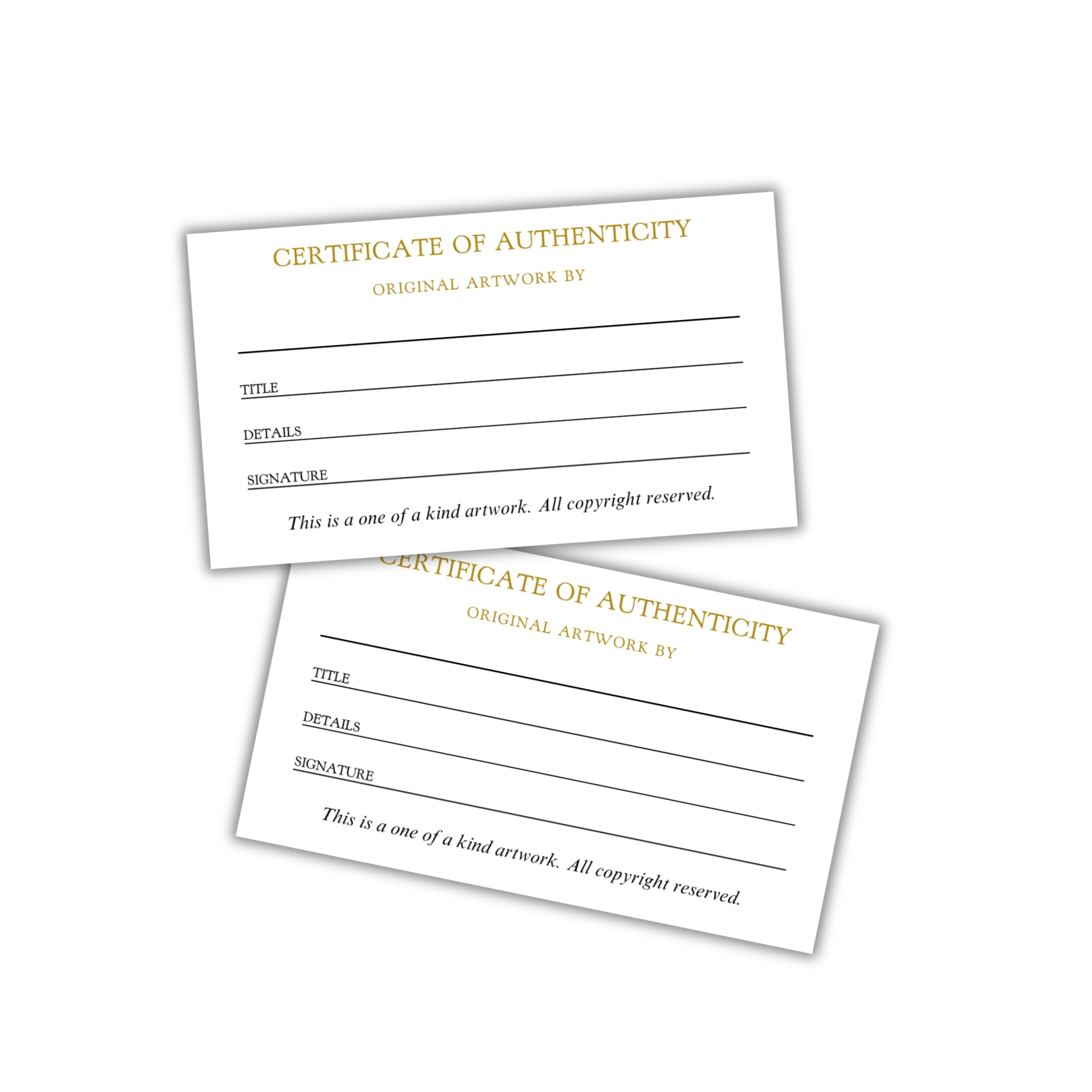 Amazon.com: Certificate of Authenticity of Original Artwork 50pk